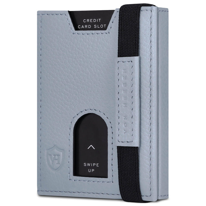 VON HEESEN Slim Wallet mit Münzfach &amp; RFID-Schutz - Leder Geldbeutel - Mini Geldbörse für Herren und
