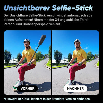 Insta360 X4 Auf Geht's-Kit – wasserdichte 8K 360°-Action-Cam, 4K Weitwinkelvideos, Unsichtbarer Self