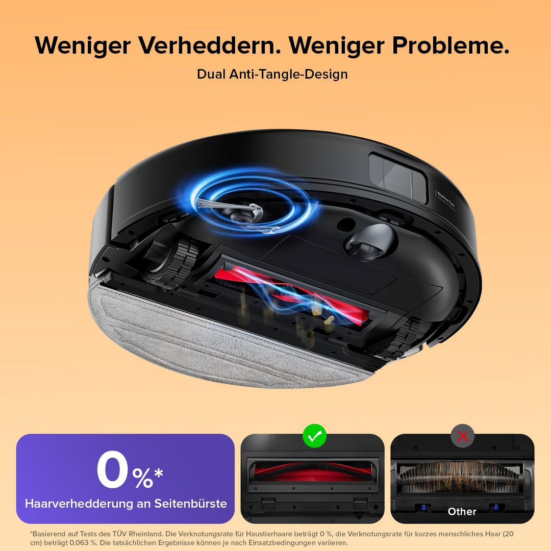 roborock Q10 S5 Saugroboter mit Wischfunktion, 10.000 Pa HyperForce Saugkraft, Dual Anti-Tangle Syst