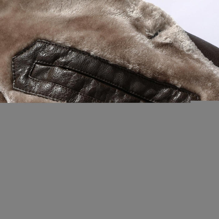 Herren Ledermantel Vintage Wintermantel Lange Kunstlederjacke Schwarz Braun Dicke Trenchcoat Winter
