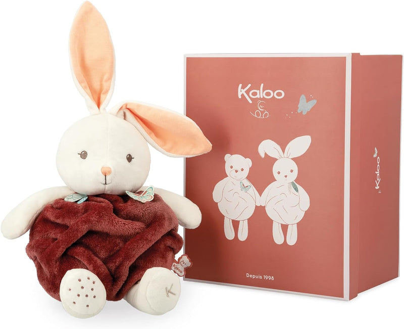 KALOO - Plume - Kokon der Liebe Zimtfarbener Hase Ultra-weicher Plüschhase 30 cm - Grosses Baby-Kusc