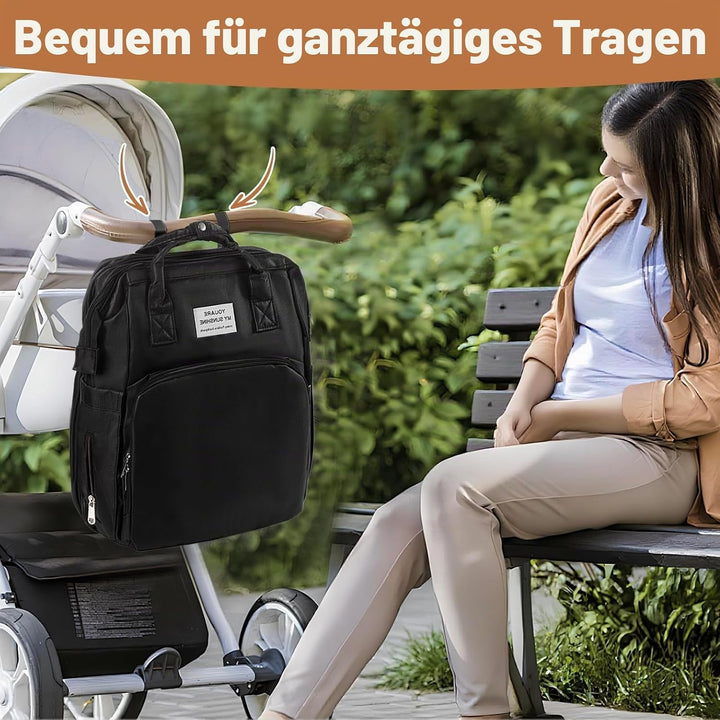 Multifunktionaler Wickelrucksack Baby – Wasserdichte Wickeltasche Rucksack aus Oxford Stoff mit Isol