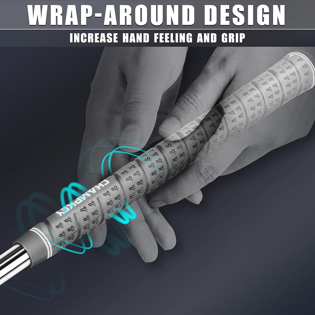 CHAMPKEY WRAP-Y Gummi-Golfgriffe, 13 Stück, mit allen Reparatur-Sets – hohe Rückmeldung und Traktion