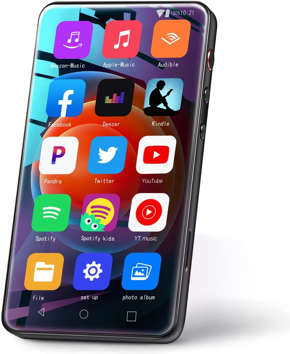 MYMAHDI MP3 Player mit Bluetooth und WiFi bis zu 1TB, 4“ Music Player Touch Screen mit Spotify, Pand