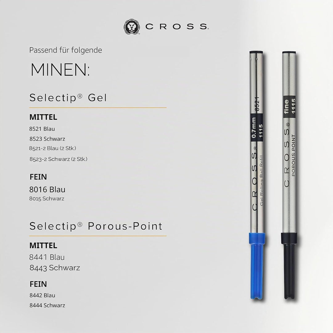 Cross ATX Rollerball (Schreibfarbe schwarz, Strichstärke M, inkl. Geschenkbox) glanz-chrom, 1 stück