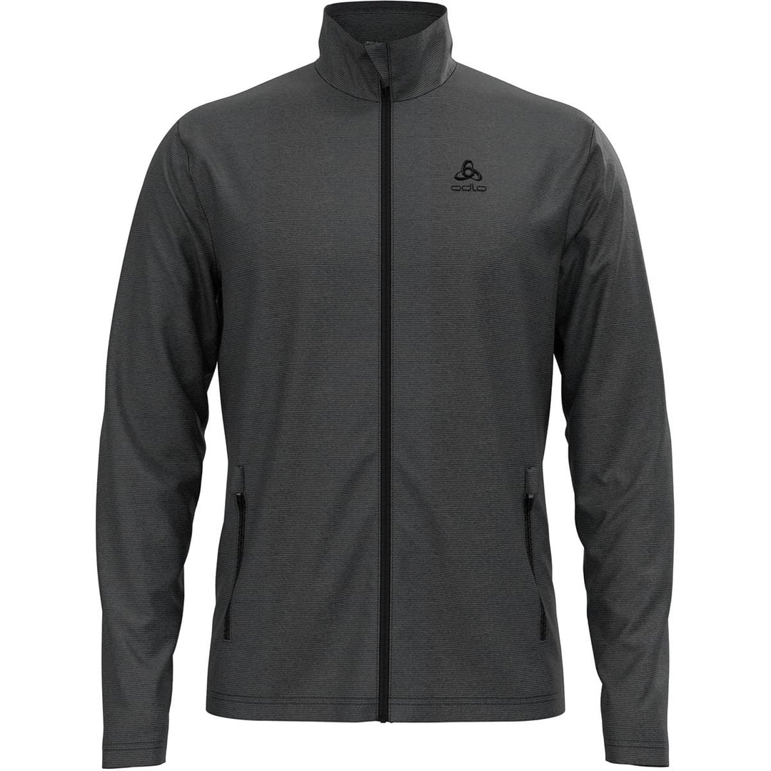 Odlo Herren Roy Jacke Fleecejacke Fleecepullover S Shale Grey - Black Stripes, S Shale Grey - Black