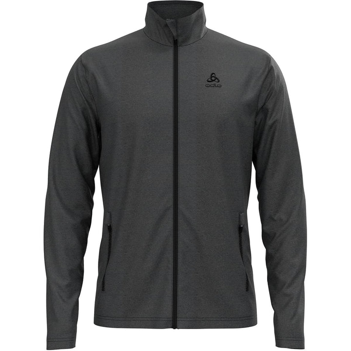 Odlo Herren Roy Jacke Fleecejacke Fleecepullover S Shale Grey - Black Stripes, S Shale Grey - Black