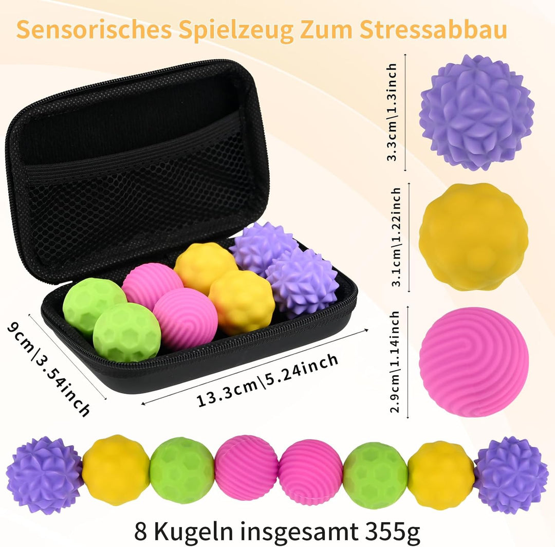 8 Stück Magnetische Fidget Toys,Anti-Stress Spielzeug aus Silikon,Magnetkugeln Stressball Silikon Se