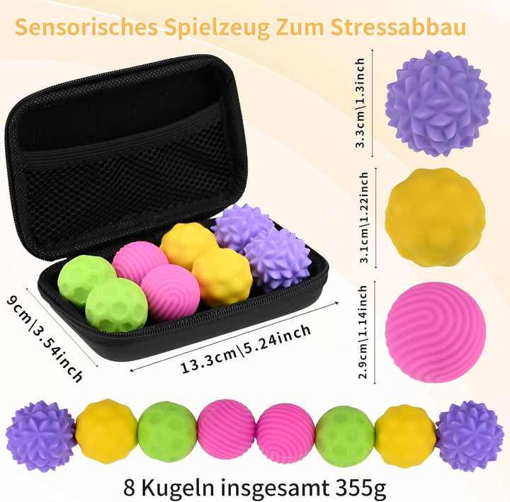 8 Stück Magnetische Fidget Toys,Anti-Stress Spielzeug aus Silikon,Magnetkugeln Stressball Silikon Se
