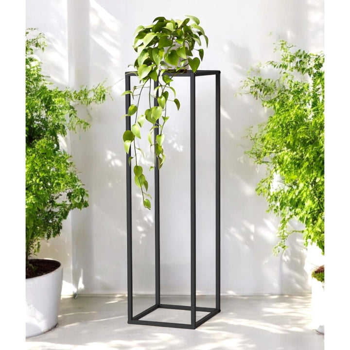 DanDiBo Pflanzenständer Metall Schwarz Eckig 100 cm 96589 Beistelltisch Hoch Blumenhocker Blumenstän