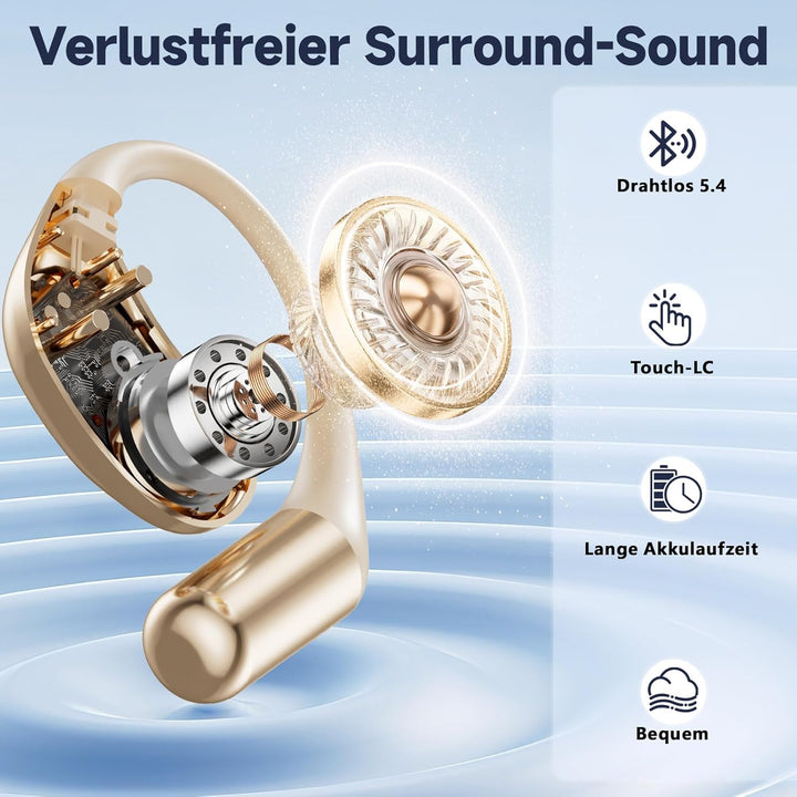 KI Übersetzer Kopfhörer mit Echtzeit Übersetzung, Bluetooth 5.4, HiFi Sound, LED Batteriestandsanzei