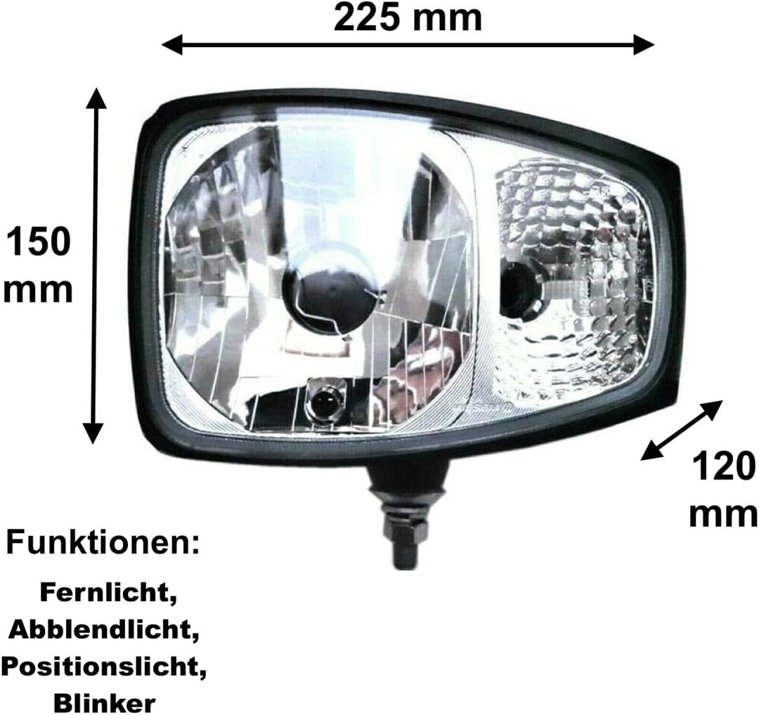 Mlx MelTruck® 2x Scheinwerfer Halogen DT04-6P Stecker Radlader Maniscopic CAT m. Glühbirnen 12V