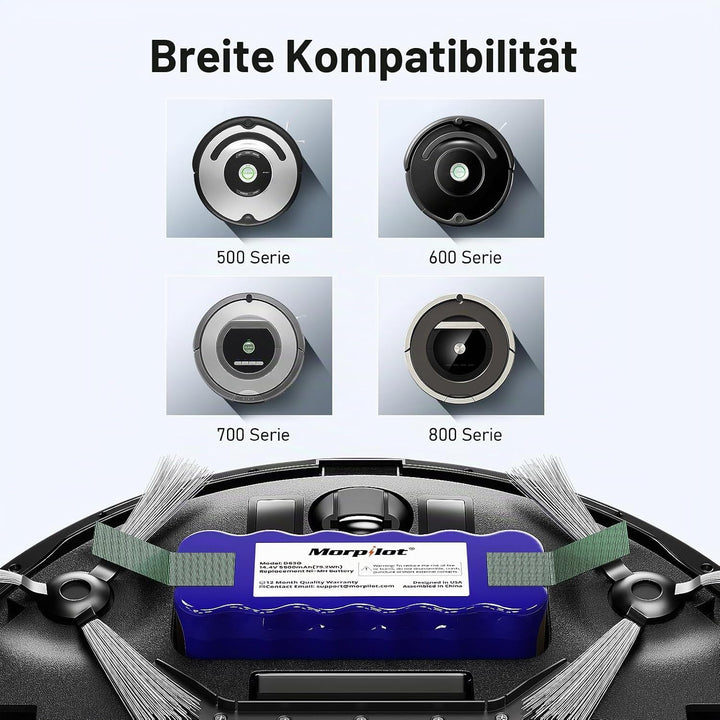 Morpilot Akku für iRobot Roomba, NI-MH 4500mAh Ersatzakku für iRobot Roomba 500 521 530 560 563 565
