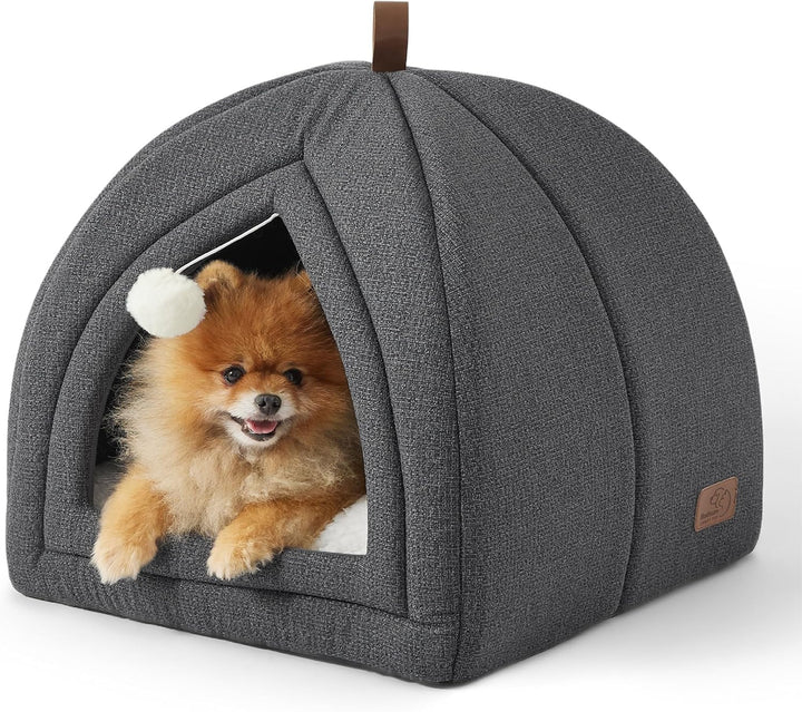 BEDSURE Katzenbett grosse Katzen Katzenhöhle- 44x44x44 cm Katzenhaus Indoor mit abnehmbarem Sherpa K