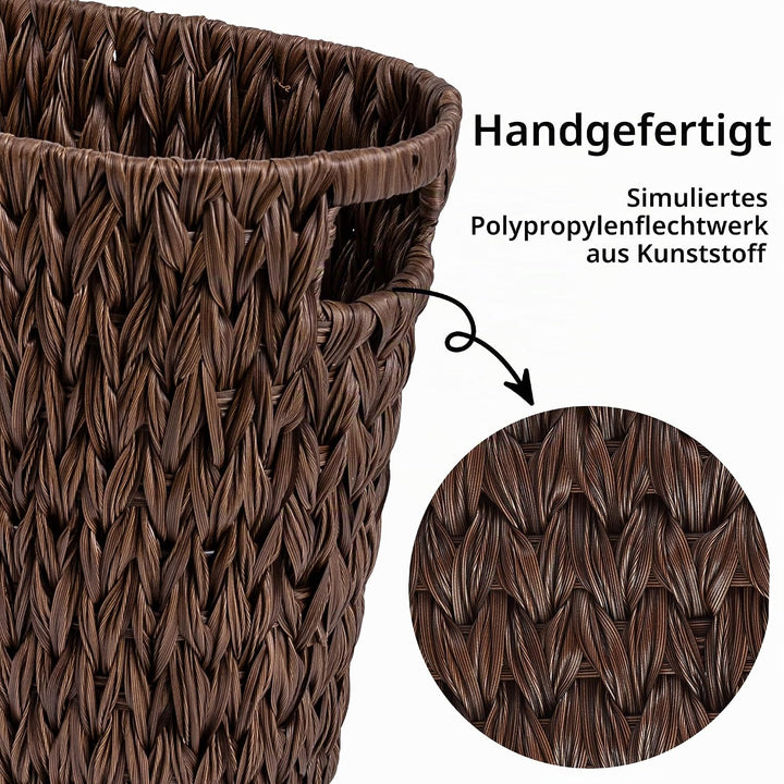 GRANNY SAYS Papierkorb Aufbewahrung geflochten, Mülleimer aus Kunststoffgeflecht, Abfalleimer für De