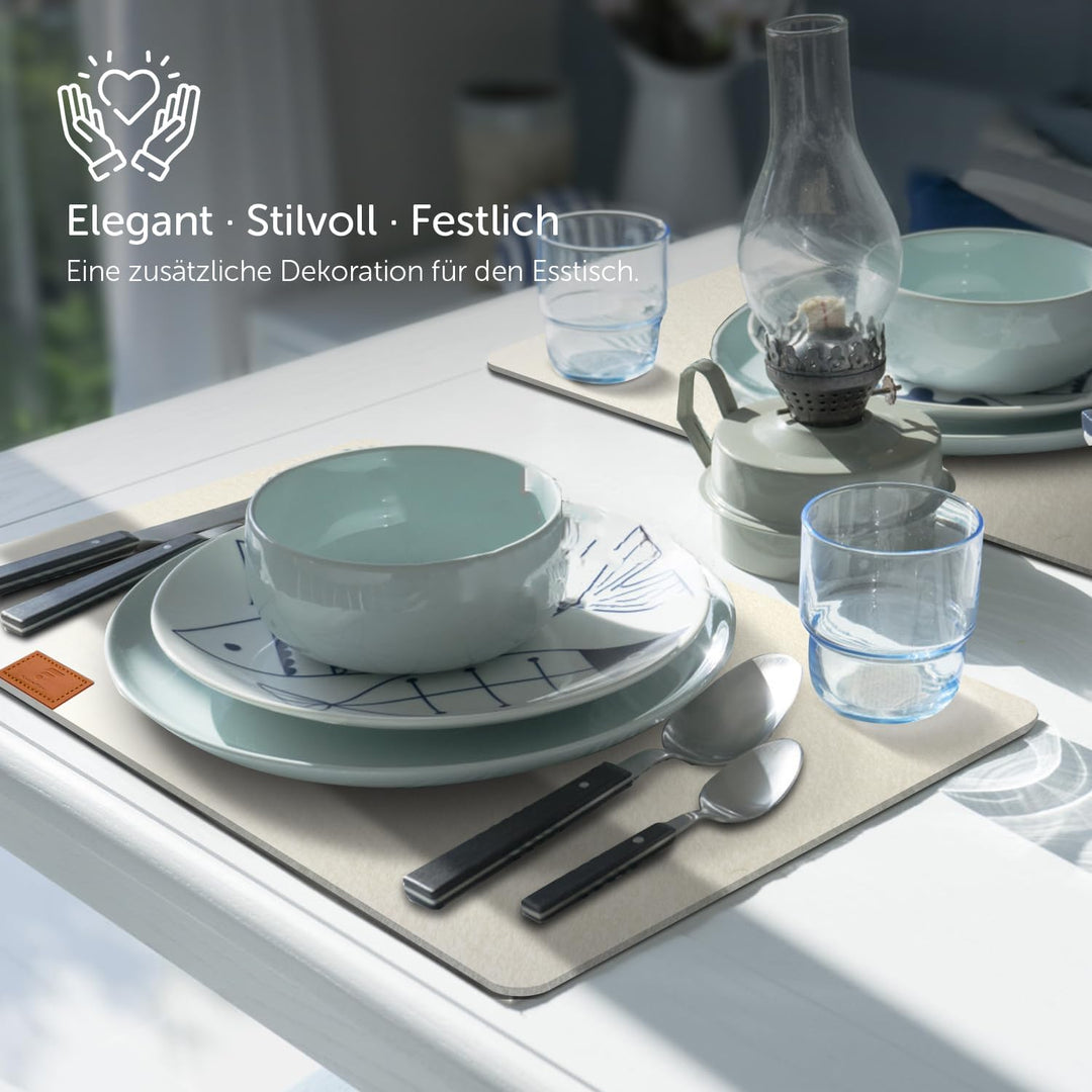 shinfly Tischsets Abwaschbar Platzsets aus Filz 18er Set, Abwischbar Tischsets, Hitzebeständig rutsc