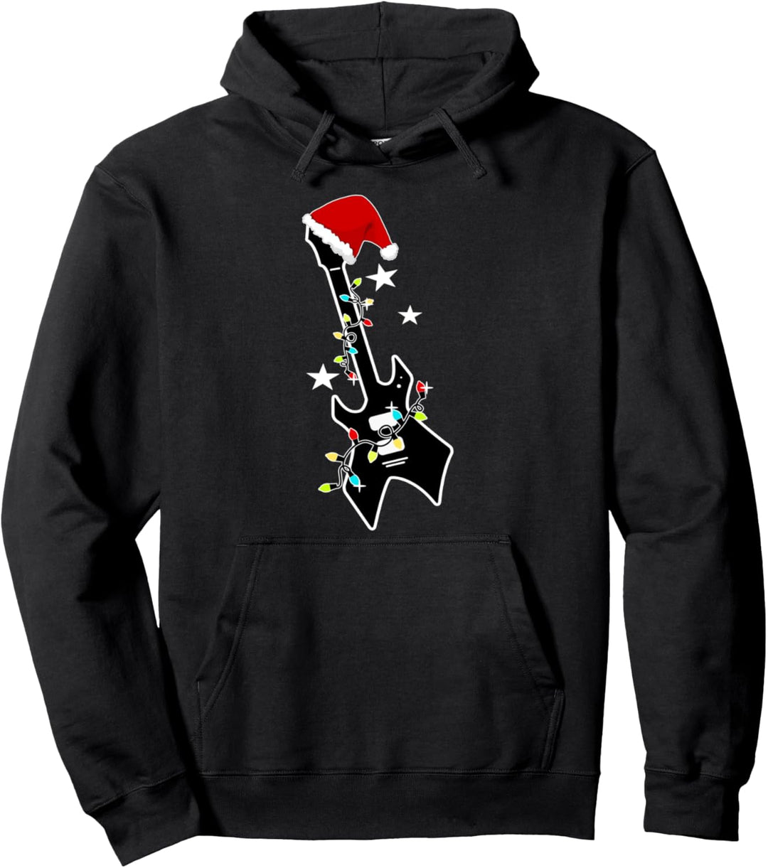 Lustiges Gitarrist Musiker Weihnachten E Gitarre Pullover Hoodie