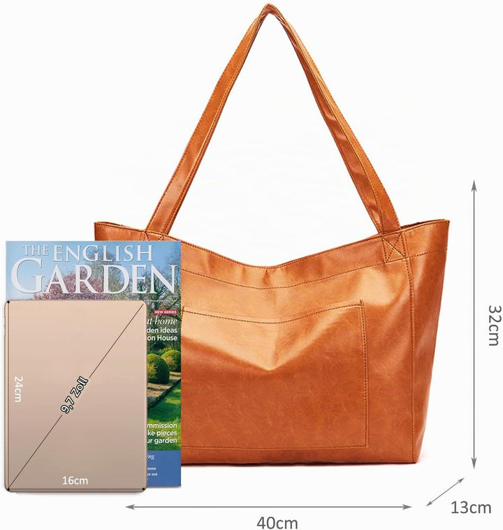 NICOLE &amp; DORIS Handtasche Damen Gross Shopper Tasche Casual Schultertasche Weiche Leder Tragetasche