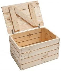 3er Set neue Holztruhe natur *klein* - helle unbehandelte Truhe - Obstkiste Holzkiste Wäschetruhe Sc