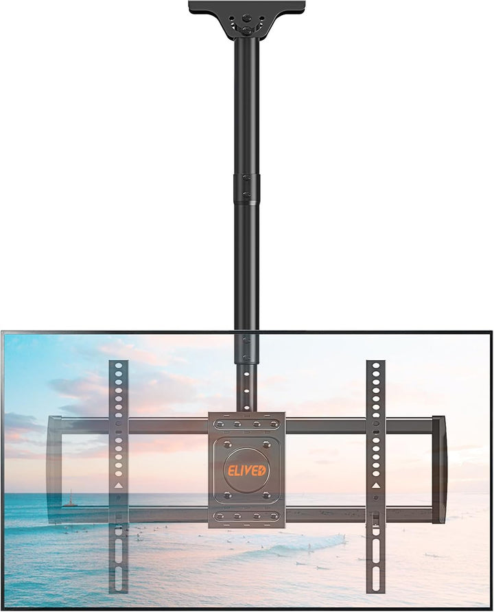 ELIVED TV Deckenhalterung für die meisten 37-75 Zoll Flach & Curved Fernseher bis zu 50KG, max. VESA