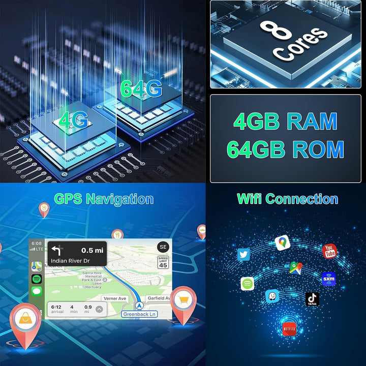 Hodozzy 8 Core 4G+64G Android Autoradio für Alfa Romeo 159 2004-2011 mit Navi WiFi, 7 Zoll Touchscre