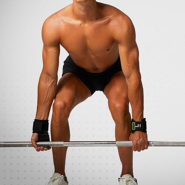 Fitness Zughilfen Krafttraining (Paar), 8mm dicke Gepolstert Handgelenkschutz Gewichtheberhaken Gumm