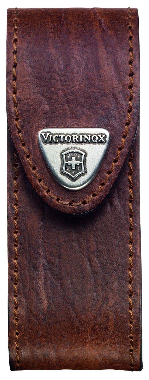 Victorinox Leder-Etui für Taschenmesser (Gürtelschlaufe, Klettverschluss, 3cm x 10cm) braun One Size
