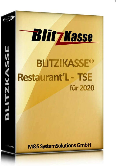 WIN Kassensoftware BlitzKasse Restaurant L für Gastronomie. 75 Tische, 3 Bondrucker. GDPdU, GoBD, TS