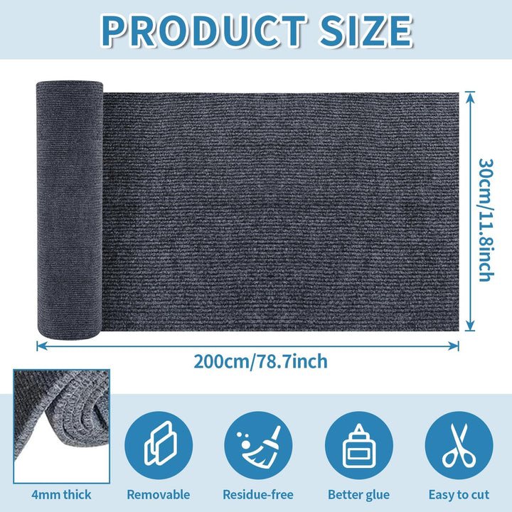 Kratzmatte Katze Selbstklebend, Sofa- und Wandkratzzuschutz für Katzen 200*30cm Grau, 200*30cm Grau