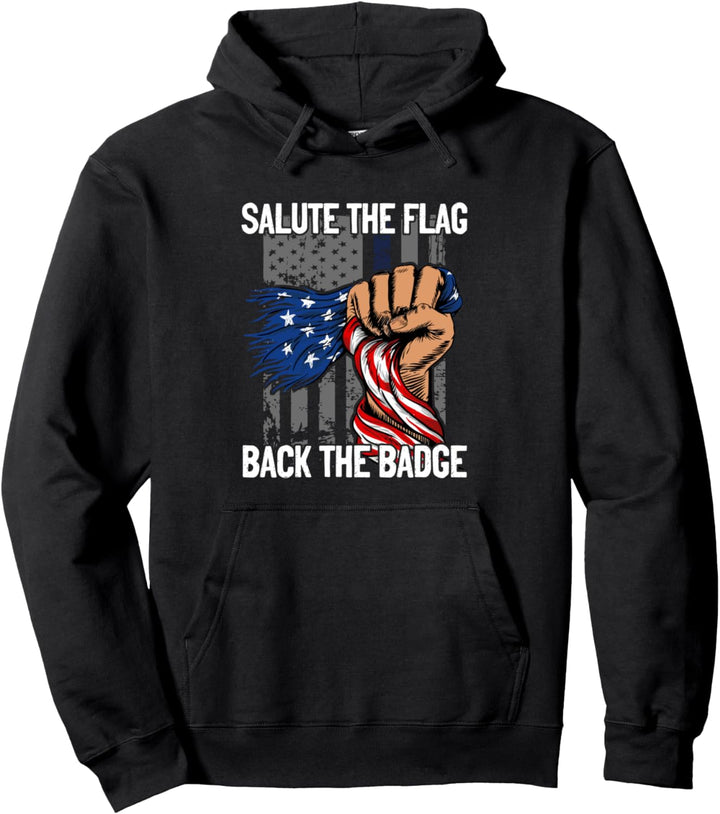 Die Fahne salutieren Das Abzeichen zurück Pullover Hoodie