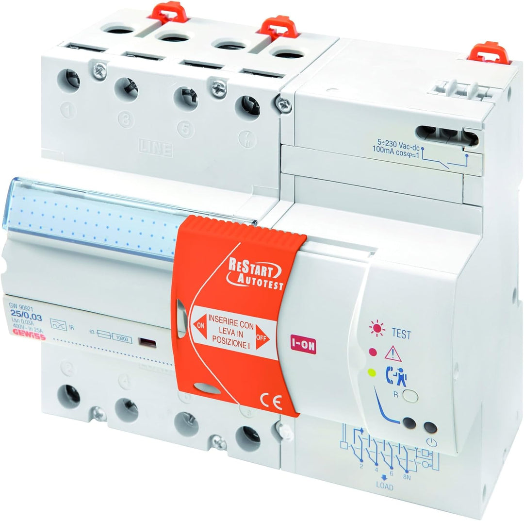 Gewiss GW90942 FI-Schutzschalter 4polig 40 A 0.03 A 400 V Autotest 8011564420144