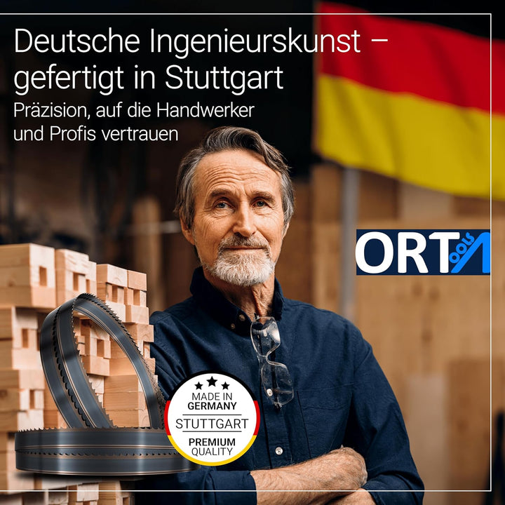 Orta Flexback Carbonstahl Bandsägeblatt | kompatibel mit gängigen Bandsägen | Weich-/Hartholz, Kunst