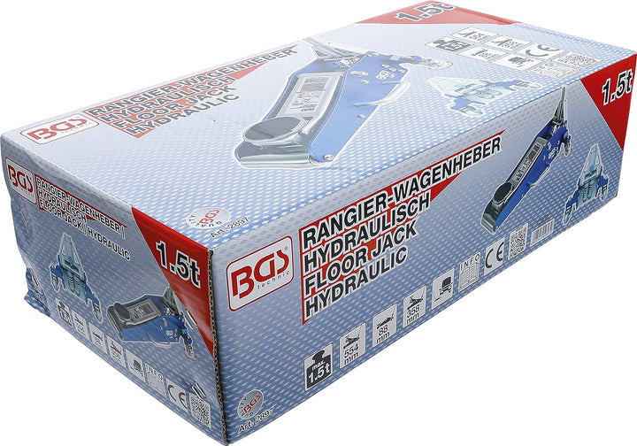 BGS 2897 | Rangier-Wagenheber | 1,5 t | hydraulisch | Aluminium-Stahl-Konstruktion | Hydraulik mit D