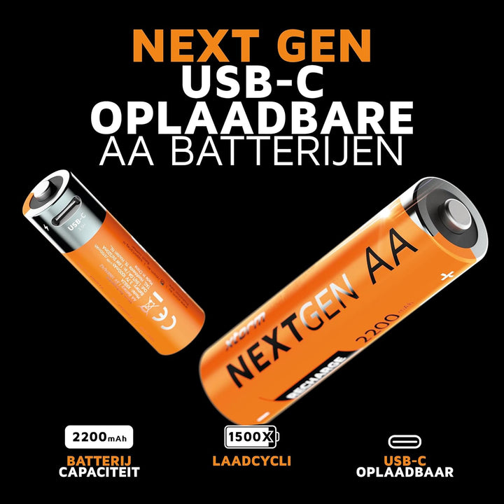 Xtorm NextGen AA Batterien Wiederaufladbar mit USB-C - 4 Pack