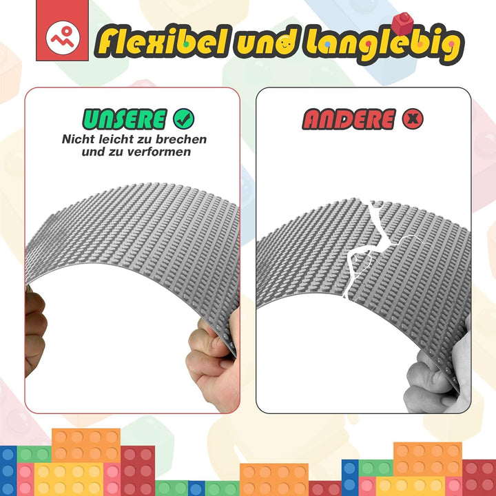 HUIZDQ 8 Stück Klassische Grundplatten für Bauklötze, 100% kompatibel mit Allen grossen Marken, mit