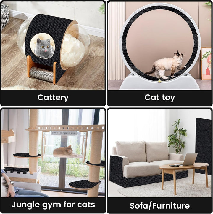 200cmX40cm Selbstklebend Kratzmatte für Katzen, Kratzschutz Sofa, DIY Kratzbretter, Kratzwand für Mö