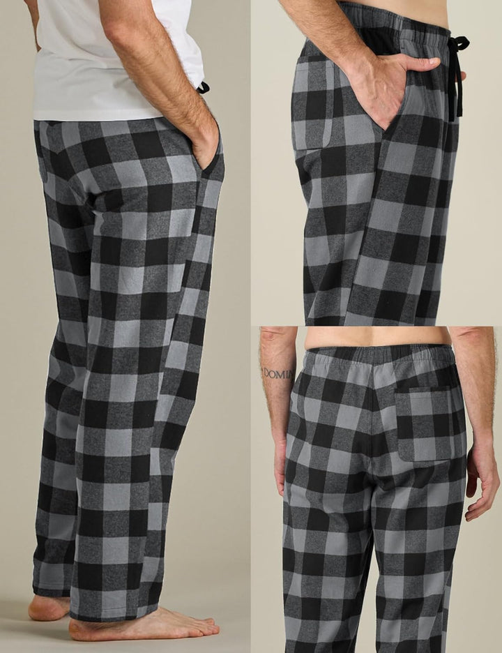 LAPASA Herren Fleece Pyjamahose Relaxed Fit Lounge Hose M128 XS Wärmer: Baumwollflanell Baumwollflan