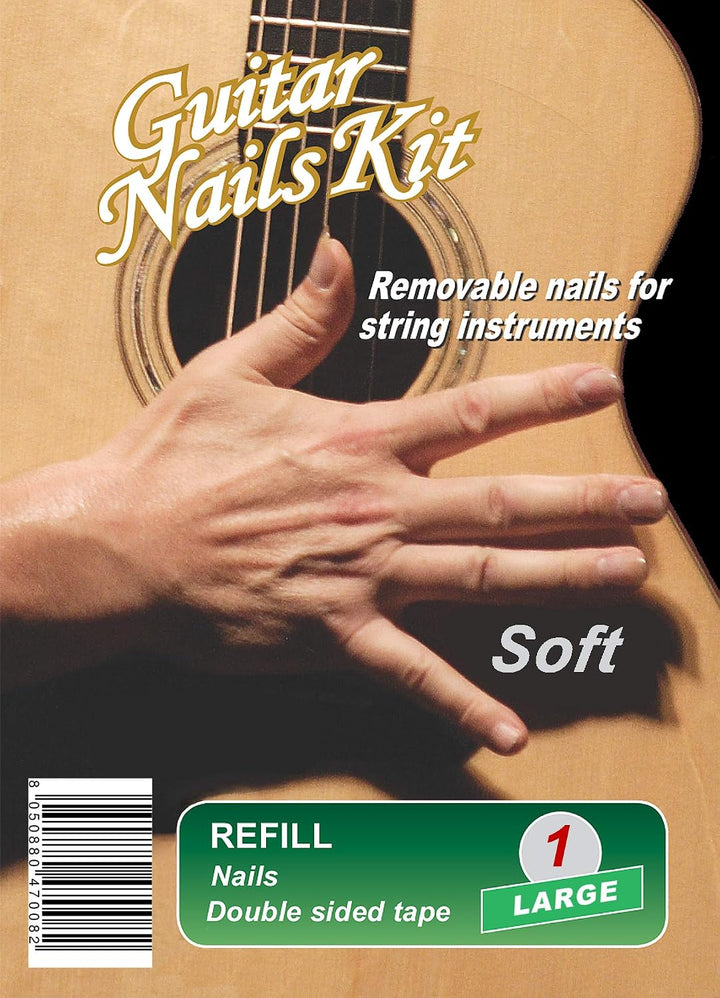 Guitar Nails REFILL Hard (2) Medium | Nägel für Gitarre | abnehmbar | mit doppelseitigem Klebeband
