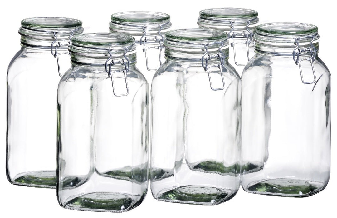 MÄSER 925343 Gothika, Einmachgläser gross, 6er Set à 2,5 l, made in Germany, Vorratsgläser mit Decke
