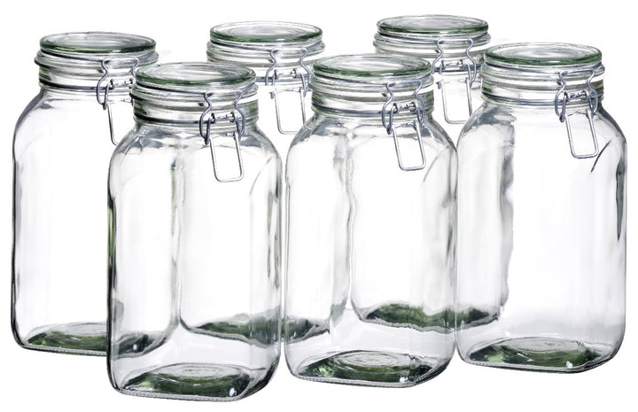 MÄSER 925343 Gothika, Einmachgläser gross, 6er Set à 2,5 l, made in Germany, Vorratsgläser mit Decke