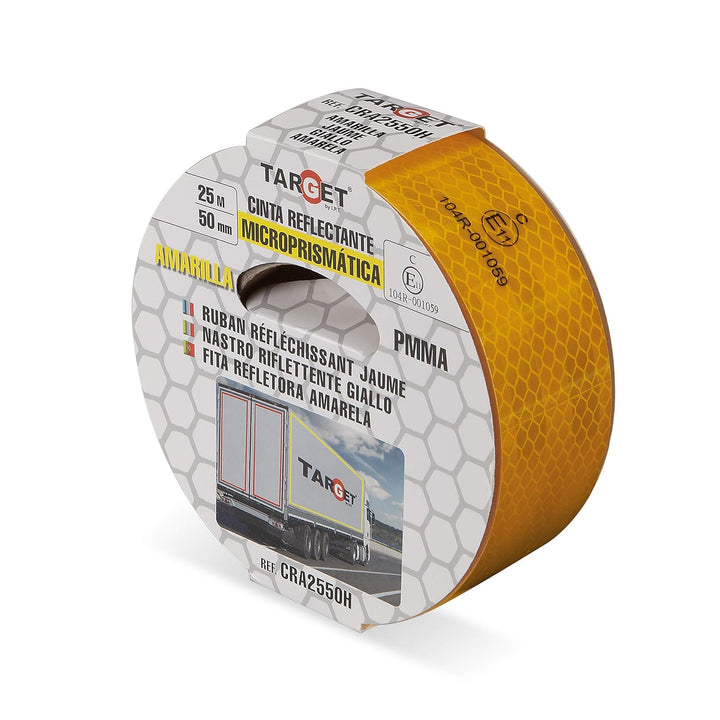 Reflektierendes Klebeband - Zugelassen - TARGET - Gelb 25 Meter x 50 Millimeter - Für LKW - Standard