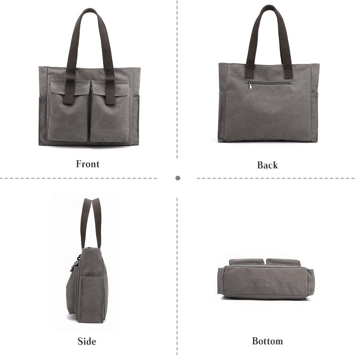 CORIOS Canvas Schultertasche Damen Handtasche Grosse Kapazität Tragetasche Casual Henkeltaschen Mult