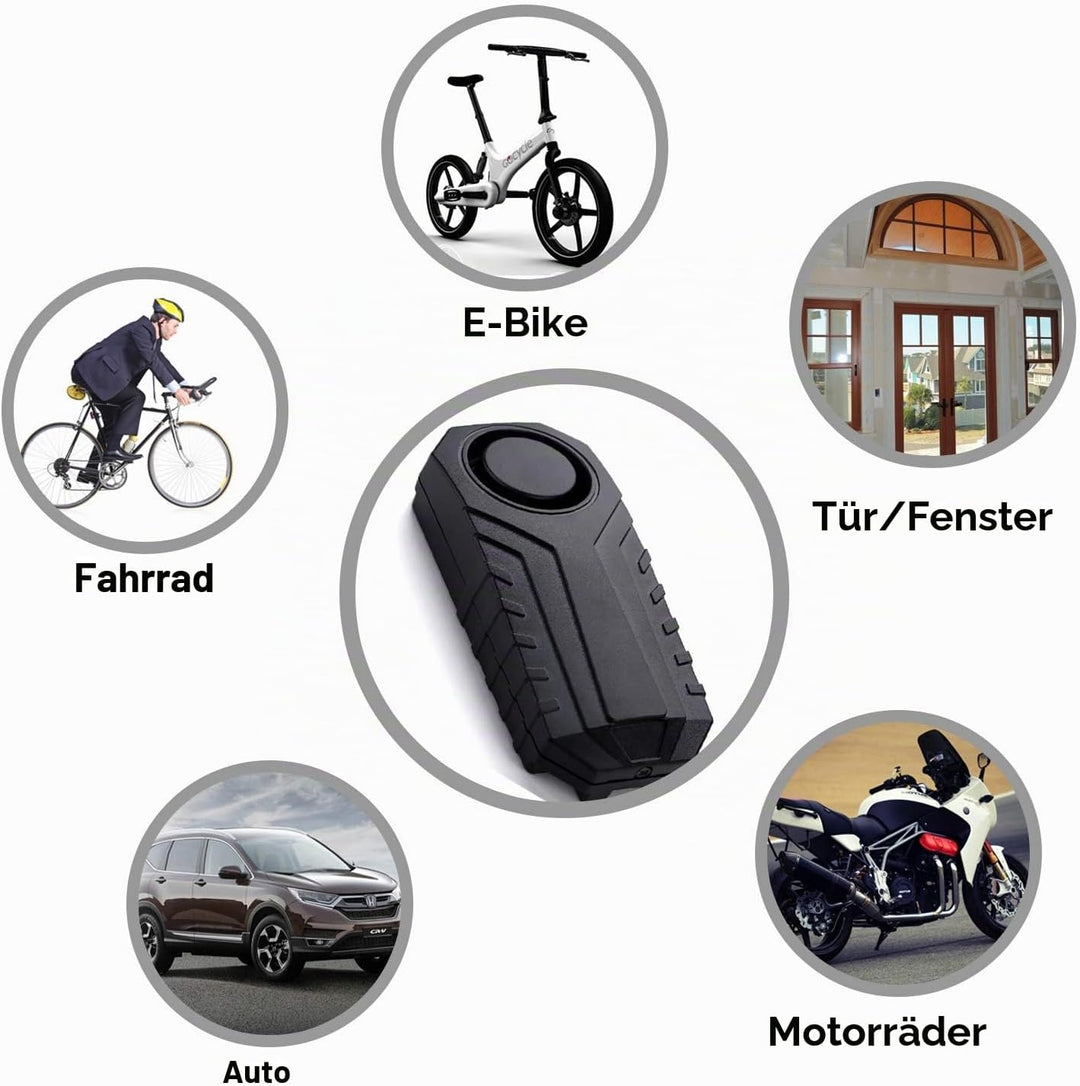 Lancoon Fahrradalarm, Diebstahlsicherung für Motorrad-Fahrzeuge mit Fernbedienung, 113 db Super Loud