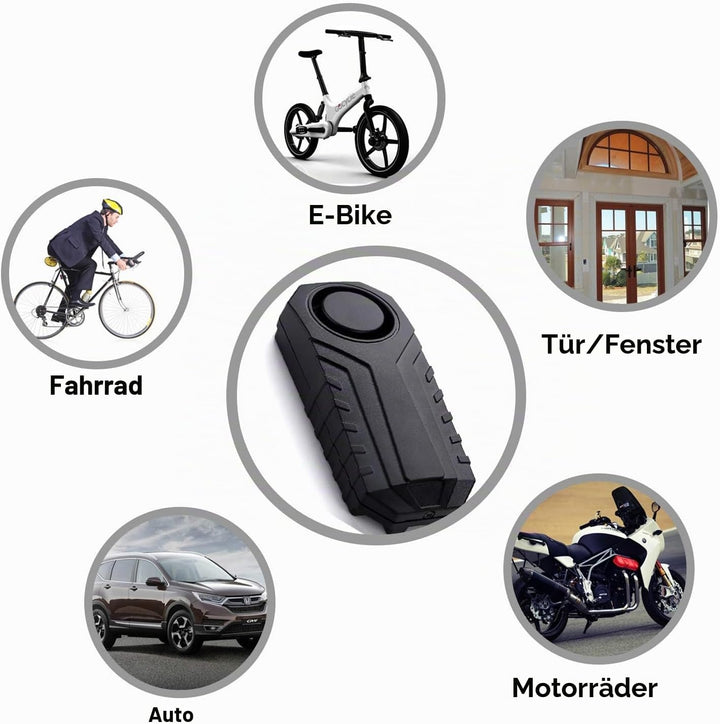 Lancoon Fahrradalarm, Diebstahlsicherung für Motorrad-Fahrzeuge mit Fernbedienung, 113 db Super Loud