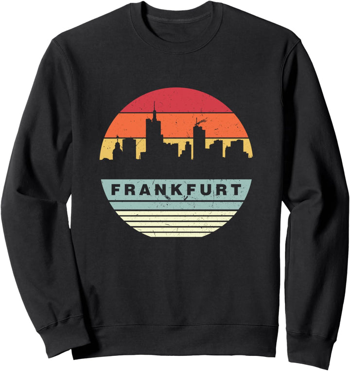 Retro Vintage Frankfurt Skyline-Silhouette Sweatshirt