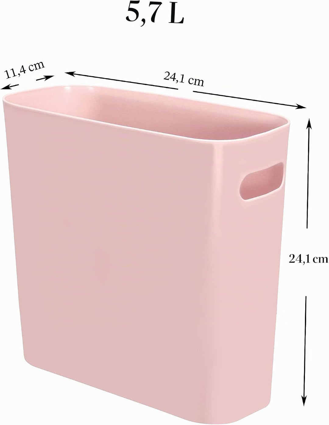 Youngever 5,5 l Schlanker Mülleimer, wiederverwendbarer Kunststoff-Mülleimer mit Griffen für Zuhause