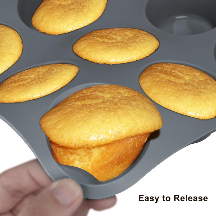 Aschef 12x Antihaft Silikon Backformen Brotbackform Kuchenform Muffinform mit Teigschaber Backpinsel