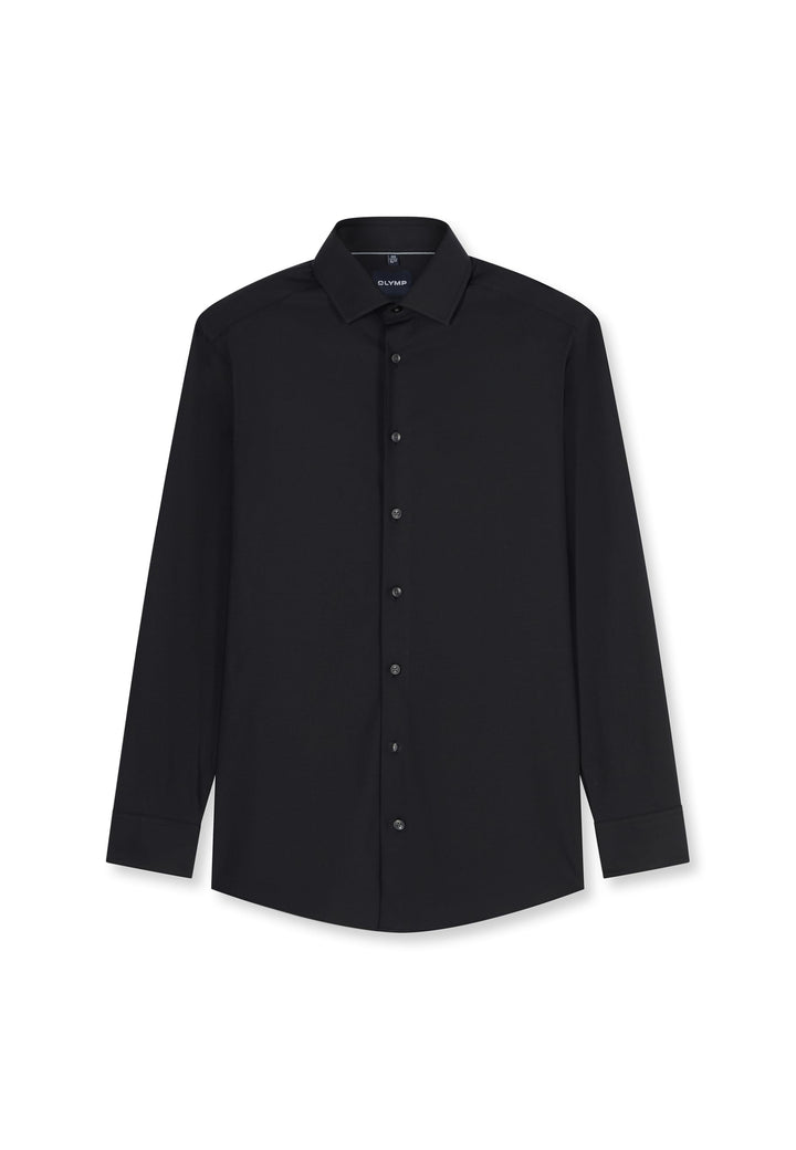OLYMP Herren Oberhemd Langarm Luxor.24.Seven,Twill,modern fit,Global Kent 37 Schwarz 68, 37 Schwarz