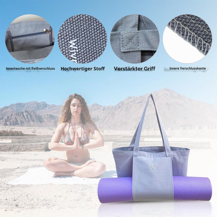 Wivmypog Yogamatten Tasche, leicht zu tragen Yoga Matte Tragetasche, Gym Segeltuch Tragetasche, Schu