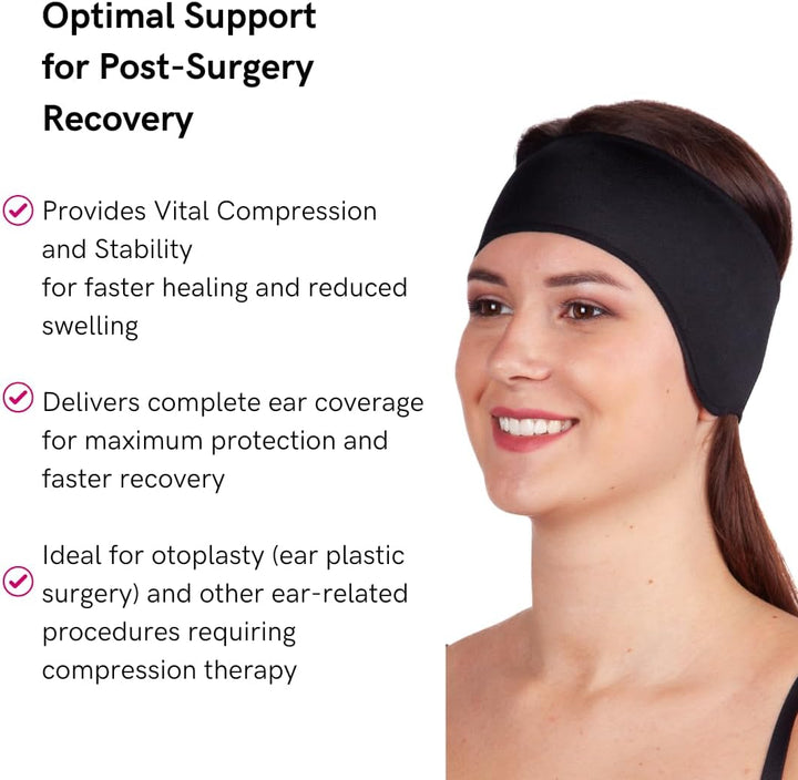 Postoperatives Kompressions-Stirnband PU 03 von LIPOELASTIC XS Schwarz, XS Schwarz